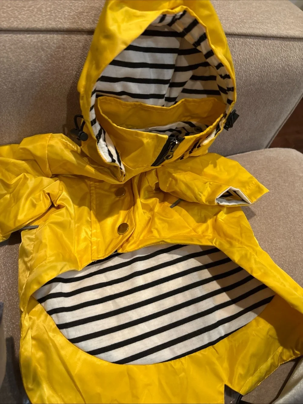 Yellow Dog Raincoat with Hood - Water-Resistant Pet Jacket